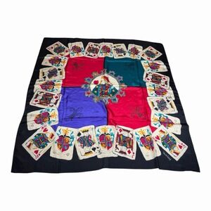 Diane Von Furstenberg Color Authority Silk Square Scarf 42" Queen Of Hearts RARE